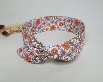 Rigid hair headband reversible wire headband with country flowers