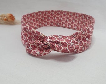 Bandeau cheveux rigide headband fil de fer graphique rouge