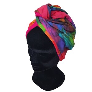 Maxi turban, bandeau fil de fer modulable turban femme motifs encre multicolore OLGA image 3