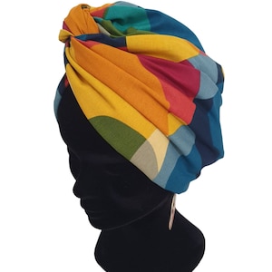Maxi turban, bandeau fil de fer modulable turban femme motifs colorés POP image 6