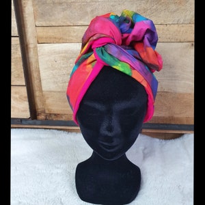 Maxi turban, bandeau fil de fer modulable turban femme motifs encre multicolore OLGA image 7