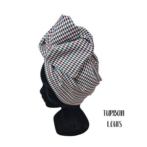Maxi turban, bandeau fil de fer modulable turban femme tartan LOUIS image 3