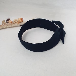 Bandeau cheveux rigide headband fil de fer uni noir image 5