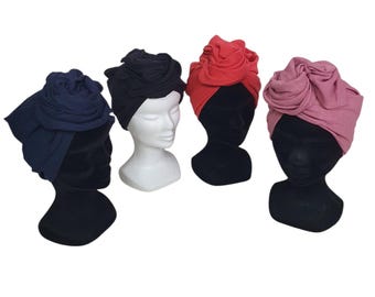Women's linen/viscose turban, easy-to-wear turban, elegant hair accessory, turban with adjustable frame, chemo turban