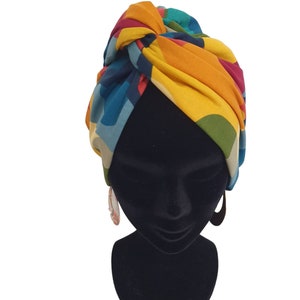 Maxi turban, bandeau fil de fer modulable turban femme motifs colorés POP image 5