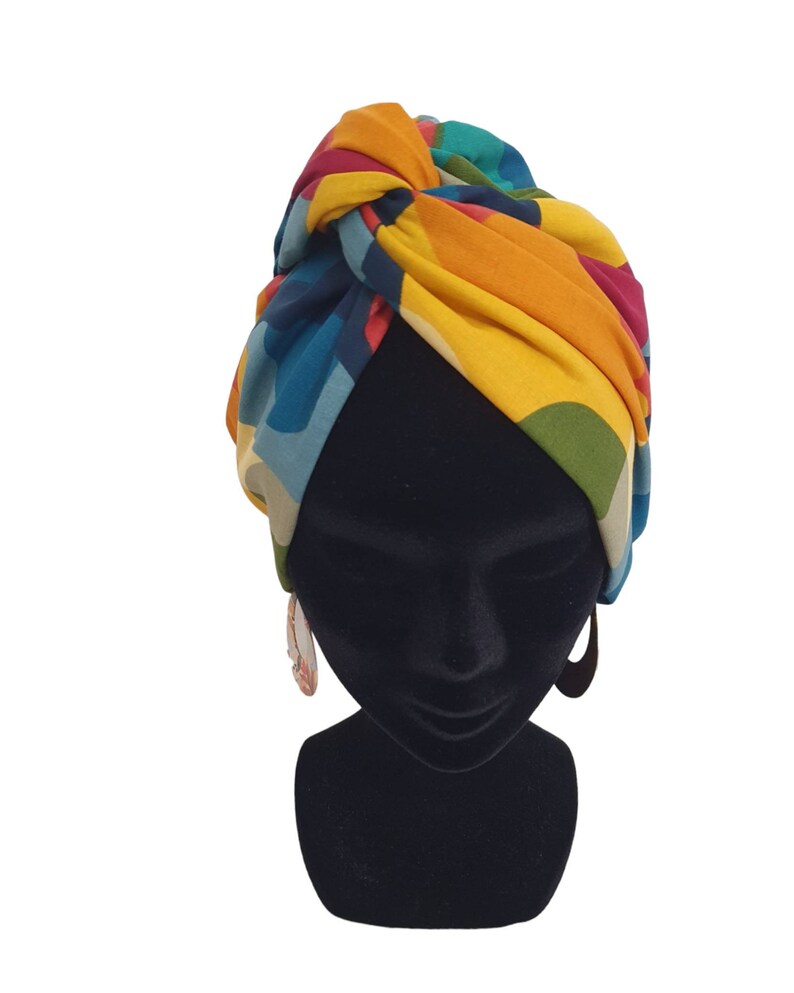 Maxi turban, bandeau fil de fer modulable turban femme motifs colorés POP image 5