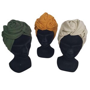 Turban/Perruque Chimio Châtain Cuivré Mèches Blond Clair - Bonnet Moyen, Synthétique - Neuf Avec étiquettes