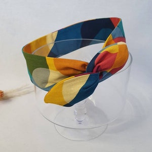 Bandeau cheveux rigide headband fil de fer réversible motifs coloré sixties image 2