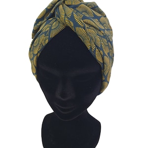 Maxi turbante, diadema de alambre ajustable turbante mujer abanicos amarillos fondo marino AÏNA imagen 4