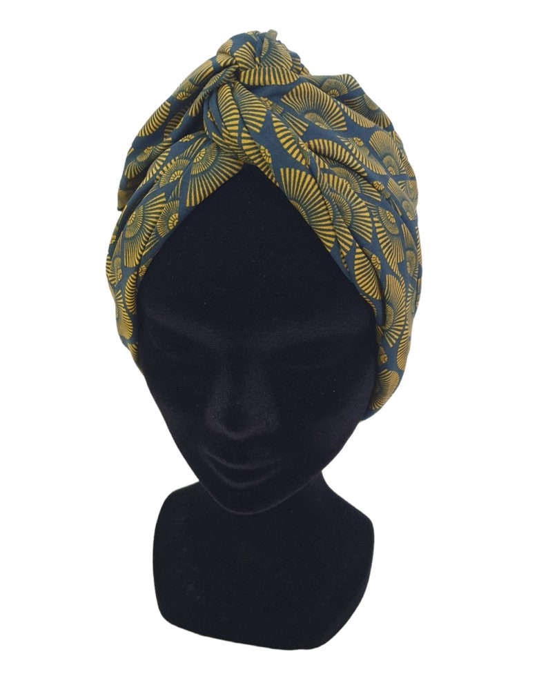 Maxi turbante, diadema de alambre ajustable turbante mujer abanicos amarillos fondo marino AÏNA imagen 4
