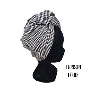 Maxi turban, bandeau fil de fer modulable turban femme tartan LOUIS image 4