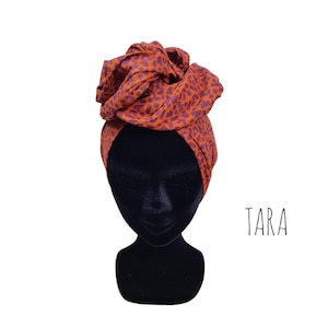 Maxi turban, adjustable wire headband, women&#39;s turban, lighter orange and purple TARA