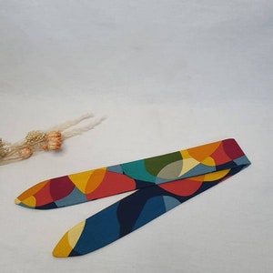 Bandeau cheveux rigide headband fil de fer réversible motifs coloré sixties image 4