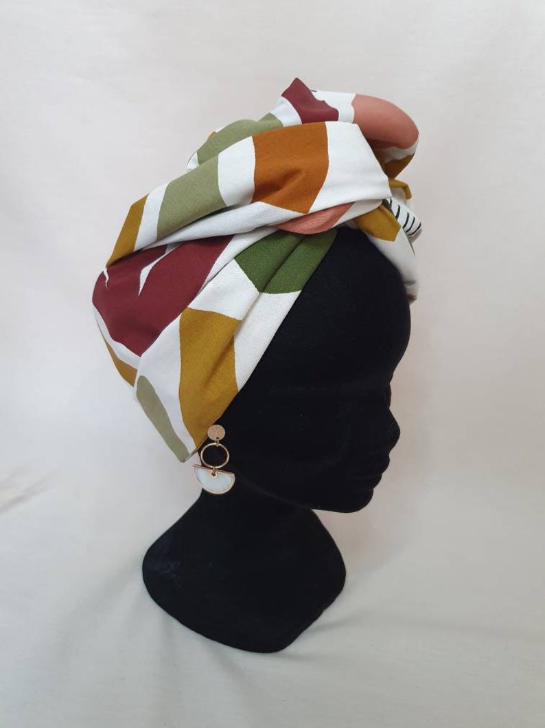 Maxi turban, adjustable wire headband turban for women with colorful patterns AYO image 2