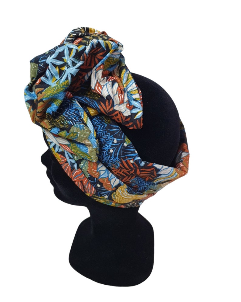 Medio turbante, diadema de alambre modular turbante floral exótico ZIA imagen 2