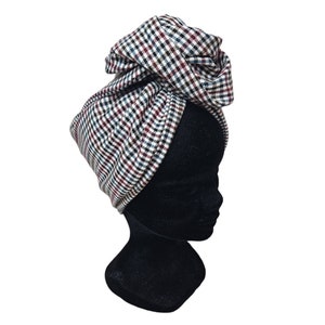 Maxi turban, bandeau fil de fer modulable turban femme tartan LOUIS Demi 20cm/110cm