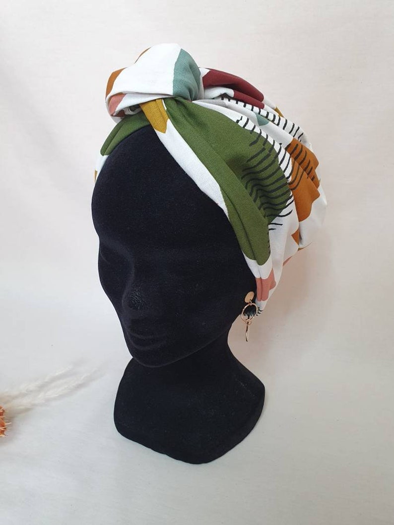 Maxi turban, adjustable wire headband turban for women with colorful patterns AYO image 6