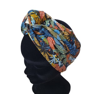 Demi-Turban, bandeau fil de fer modulable turban fleuri exotique ZIA image 4