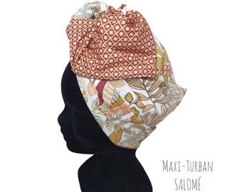 Maxi-Turban, verstellbarer Draht-Stirnband-Turban für Damen Weiß und Lachs SALOME