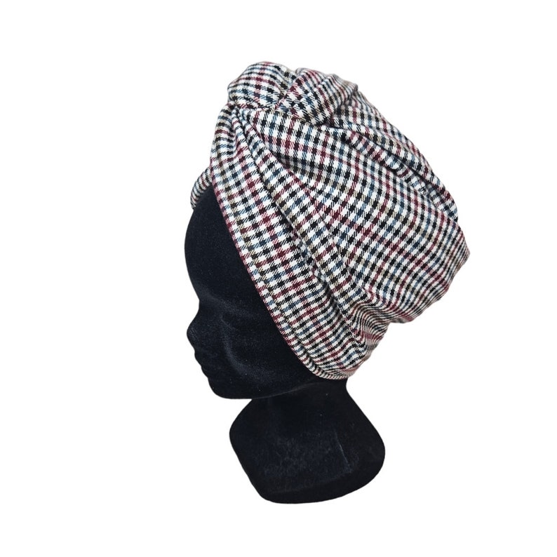 Maxi turban, bandeau fil de fer modulable turban femme tartan LOUIS image 5