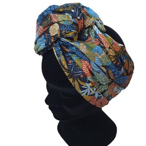 Demi-Turban, bandeau fil de fer modulable turban fleuri exotique ZIA image 5