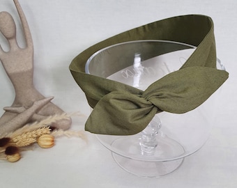 Fascia rigida in filo metallico, fascia in filo metallico, fascia da donna color verde kaki