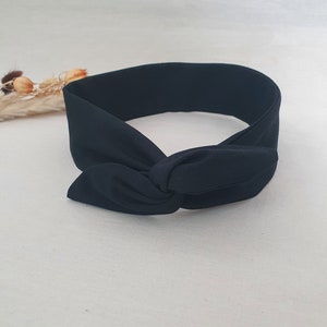 Bandeau cheveux rigide headband fil de fer uni noir image 2
