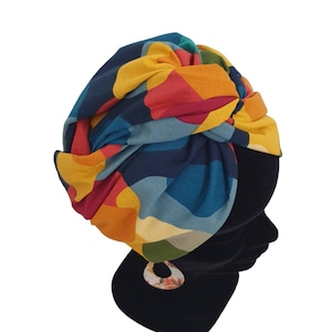 Maxi turban, bandeau fil de fer modulable turban femme motifs colorés POP image 2