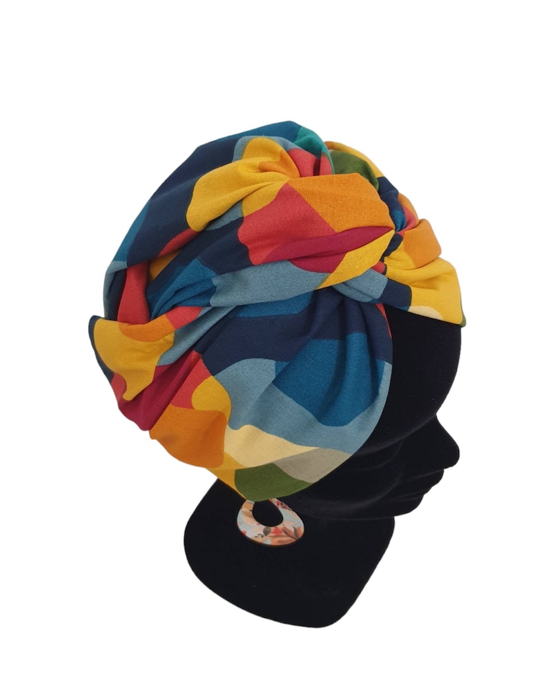 Maxi turban, bandeau fil de fer modulable turban femme motifs colorés POP image 2