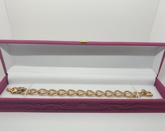 Vintage Bracelet (Gold Color, Signed Monet, Link) ~ Jewellery Box Included