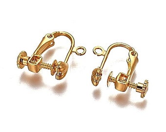 Brass Clip-on Earring Findings, Heart, 16x16.5x6mm, Hole: 1.6mm