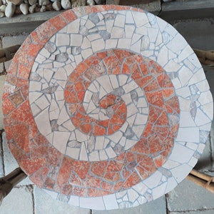 Mosaic outdoor table Spiral table Housewarming gift Beautiful decoration on your garden Ceramics mosaics table Mosaic product