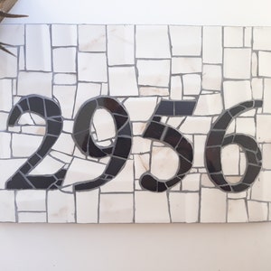 Mosaic House number Address plaque Home number Ceramic mosaic number Address signs Unique wall number plaque Outside decor product