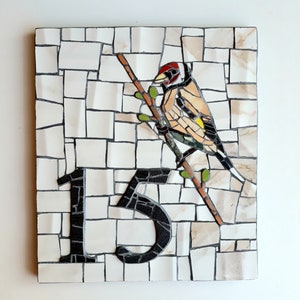 Mosaic house number Modern house number sign, Address plaque Ceramic number Personalised gift Unique wall number Mosaic product