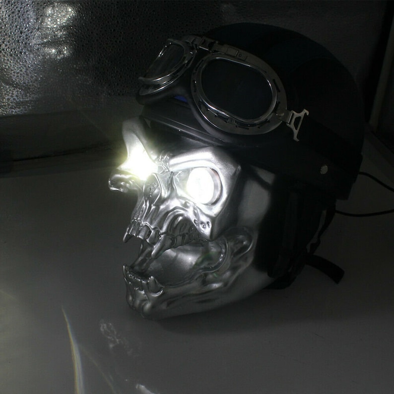 Custom 1280v 40w Universal Motorcycle Skull LED Headlight Etsy