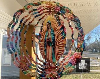 Virgencita de Guadalupe Virgen de Guadalupe Wind Spinner Giradora de viento