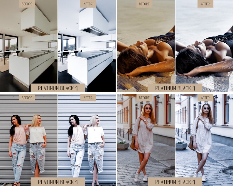 Minimal Grey Silver Lightroom Mobile /& Desktop Presets for Fashion Bloggers and Influencers DNGXMP Files Platinum Black 1-10 Lifestyle