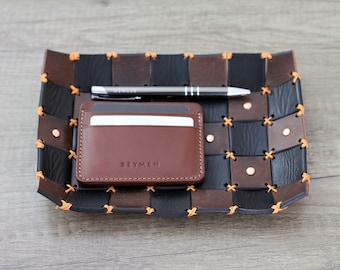 Cartera de cuero delgada para tarjetas, tarjetero, billetera con bolsillo frontal minimalista, funda para cinco tarjetas de presentación, estuche organizador de tarjetas de crédito para él
