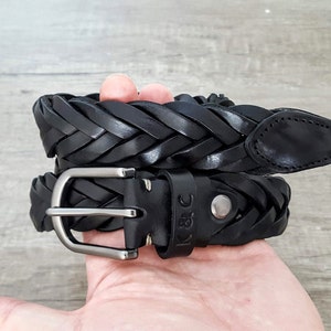 Customizable Leather Belt Braided Belt Special Hand Braid Black Belt for  Men's Handcrafted Leather Belt Elegant Gift Casual Dress Wide Belt -   Norway