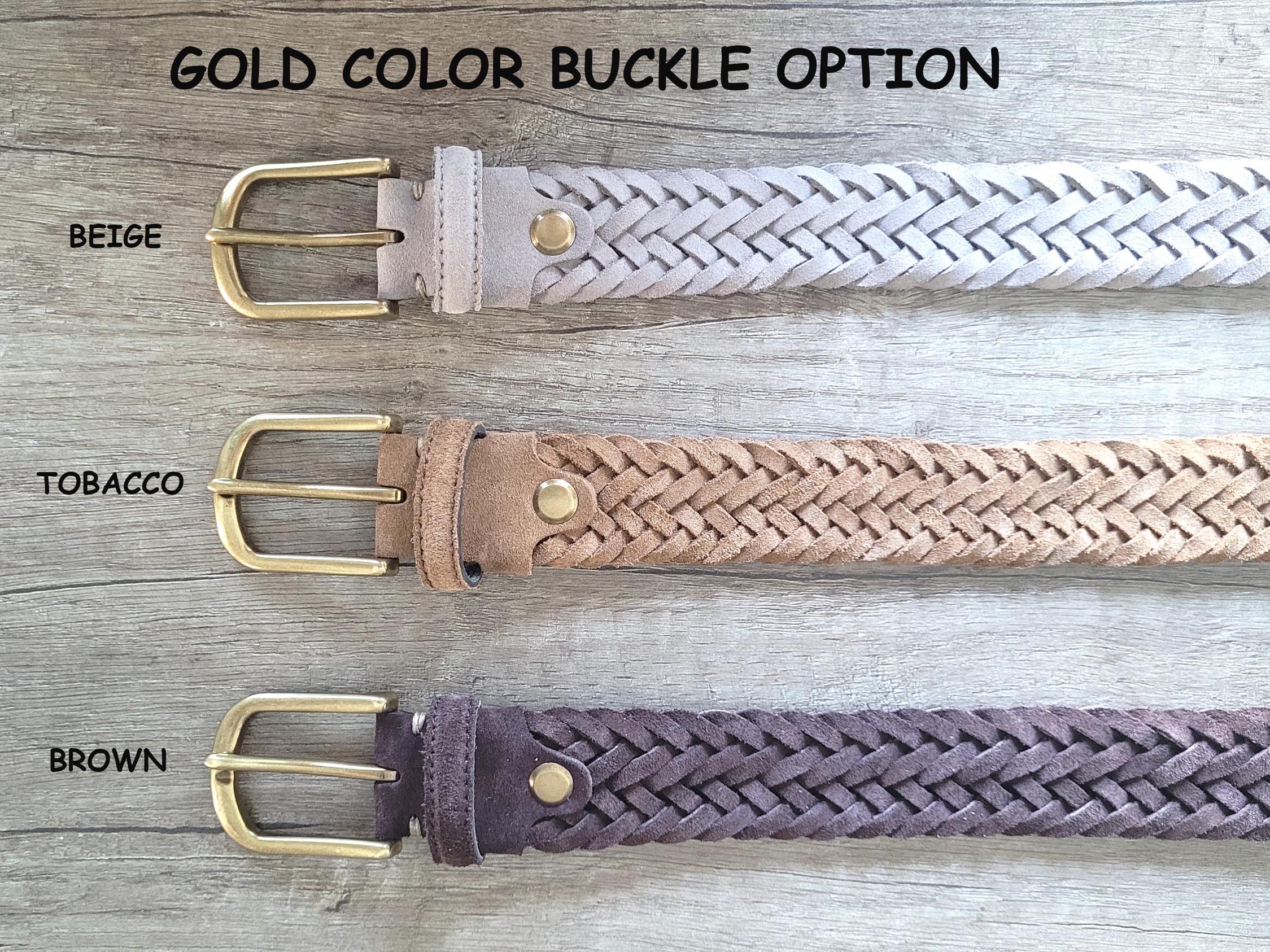 Braided Suede Leather Belt for Stylish Men Woven Custom Real  display picture 1