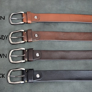 Leather men belt geniune Veg Tanned leather Handcrafted for Jean&#39;s belt for women Elegant trendy belt quality leather gift for him boyfriend