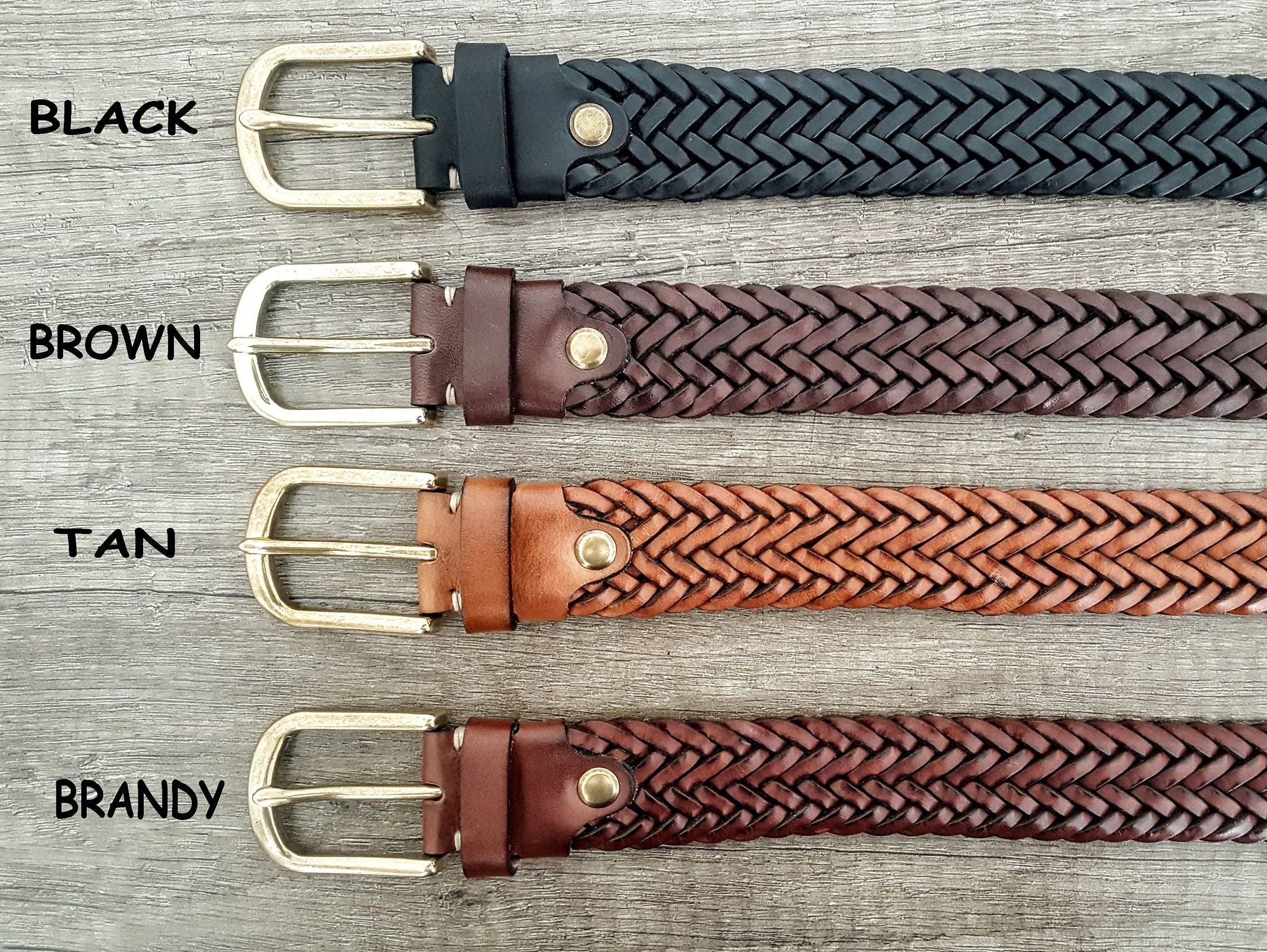 Personalized Braid Belt Gold Color Hardware Leather Braided - Etsy