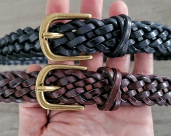 Streets Ahead Extra Wide Woven Leather Belt - Etsy display picture 2