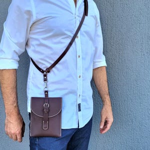Leather Iphone bag, crossbody bag adjustable shoulder leather strap, slim phone pouch,handmade mini messenger style phone bag christmas gift