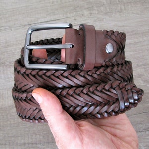 Hand Braid Leather Belt, Braided Belt Handcrafted for Casual Wear ...