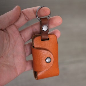 Personalized car keyholder remote leather keyfob, custom gift for men's Key cover geniune leather keychain remote key purses keycase for car zdjęcie 4