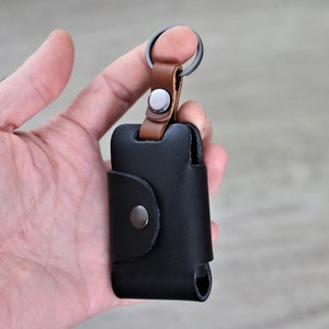 Personalized car keyholder remote leather keyfob, custom gift for men's Key cover geniune leather keychain remote key purses keycase for car zdjęcie 3