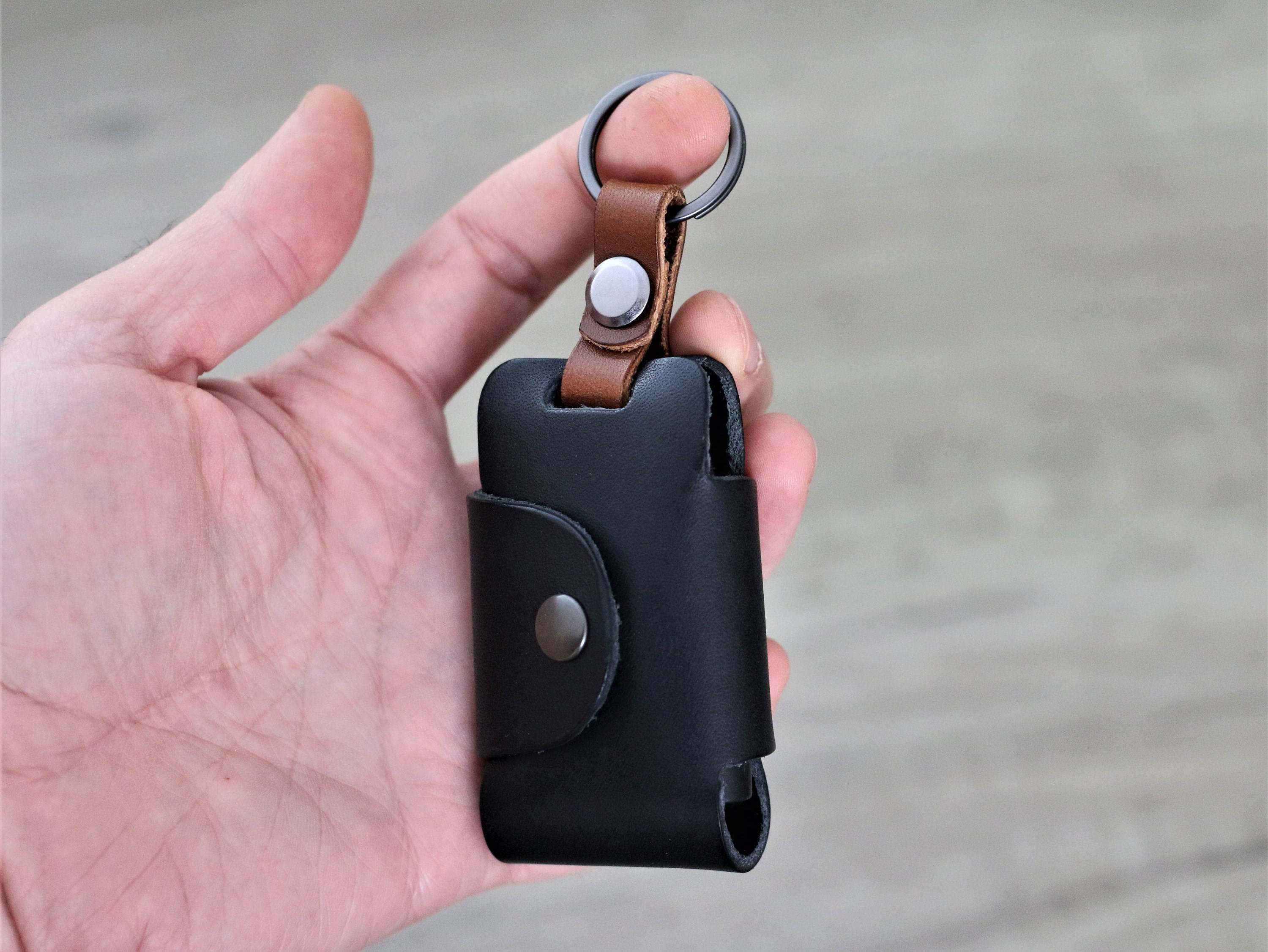 porte-clé de voiture intelligente Universel en cuir artificiel voiture  télécommande porte-clés sac Smart Key Holder