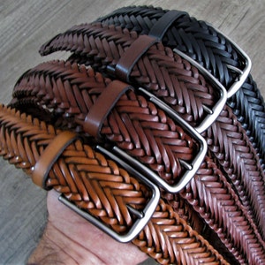 Personalized belt Leather Braid belt high quality Hand braided tan belt for men customize leather belt elegant gift for boyfriend jeans belt