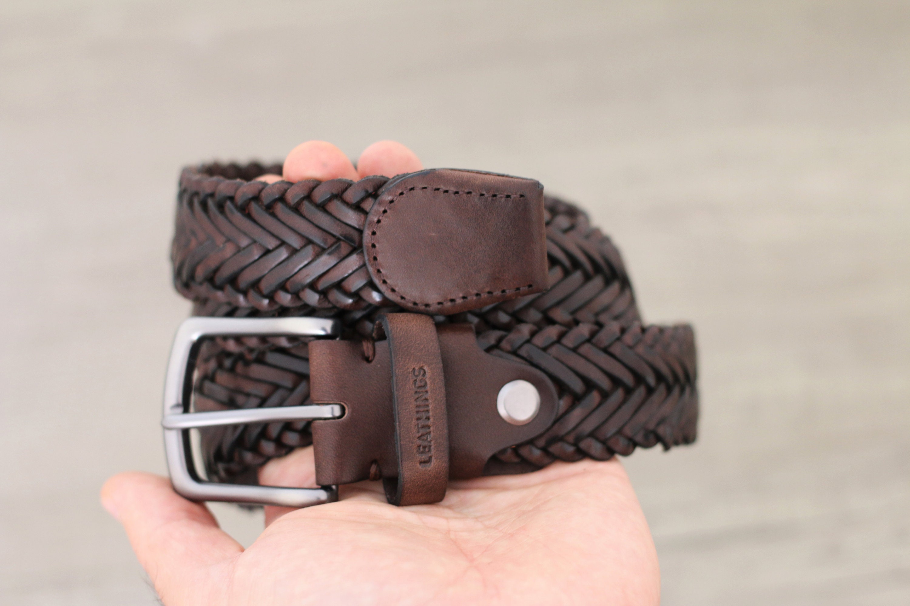 Cloth Braid Belt in Tan
